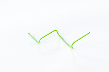 Green wire on white background