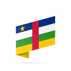 Central African Republic flag state symbol isolated on background national banner. Greeting card National Independence Day Central African Republic. Illustration banner realistic state flag of CAR.