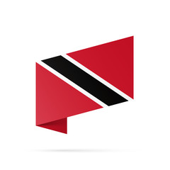 Trinidad and Tobago flag state symbol isolated on background national banner. Greeting card National Independence Day of Republic of Trinidad and Tobago. Illustration banner with realistic state flag.