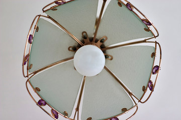 old chandelier with led lamp - bottom view