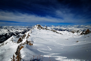 Krajobraz alpejski, widok z Kitzsteinhorn  - obrazy, fototapety, plakaty