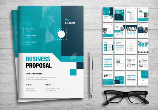 Business Brochure Proposal Layout with Teal  Accents