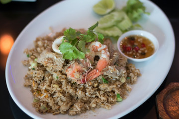 Shrimp fried rice, a popular food for people