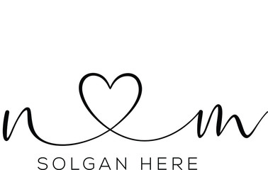 Nm Initial wedding monogram logo template