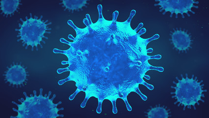 Coronavirus Covid-19 virus - Microbiology And Virology Concept image - obrazy, fototapety, plakaty