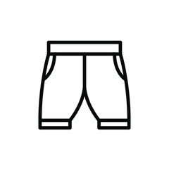 Shorts Icon Vector , Template Best Emblem Isolated Illustration , Logo Design Male Female Fashion Icons , Clothes Outline Solid Background White


