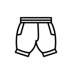 Shorts Icon Vector , Template Best Emblem Isolated Illustration , Logo Design Male Female Fashion Icons , Clothes Outline Solid Background White

