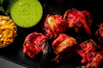 tandoori shrimp baked in the oven, traditional Indian dish