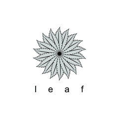 Leaf flower logo in geometric style design.