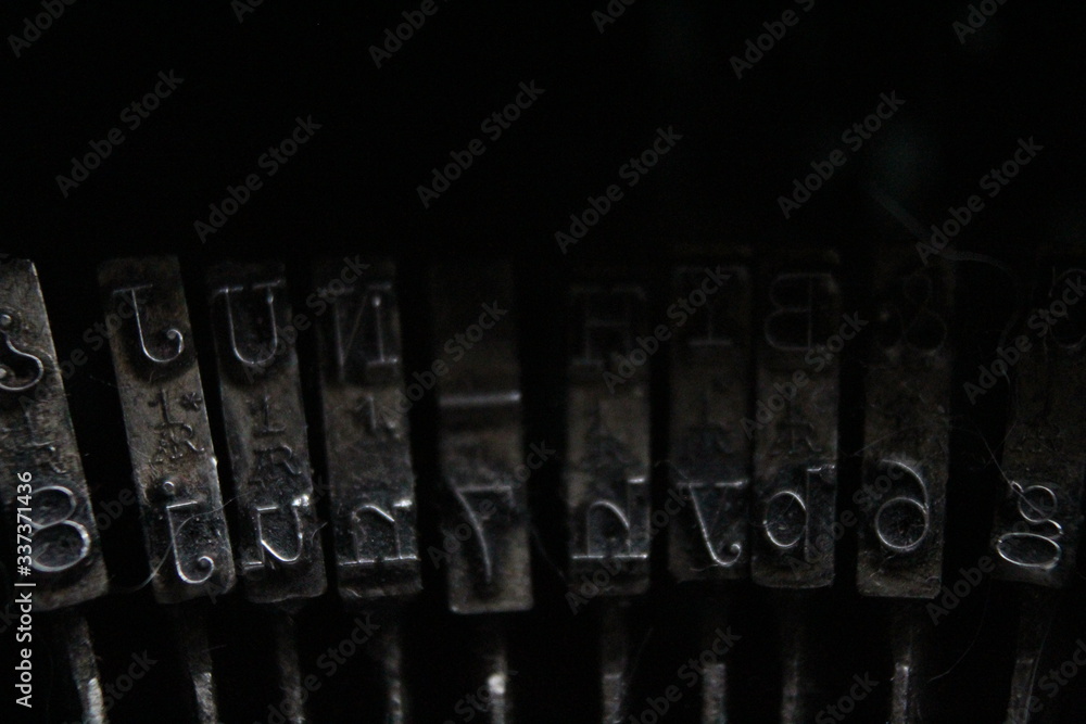 Fototapete beautiful picture of writing machine keyboard macro effect