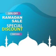 Ramadan sale social media post template banners ad. Editable vector illustration. Eps10