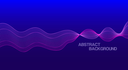 Abstract background with dotted dynamic waves - Vector illustration 