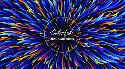 Abstract Background illustration of Light Beam Zoom with colorful like feather waves. vector