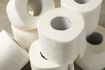 Toilet paper on brown background, close up