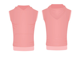 Pink hoodie top tank. vector illustration