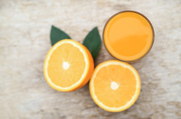 top view of orange juice for healthy drinking 