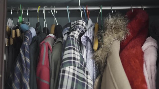 Wardrobe opening to take out clothes