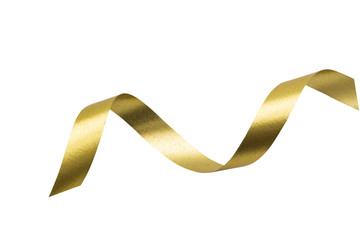 A golden ribbon isolated on a white background with clipping path.