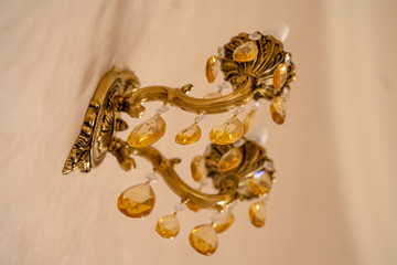 antique gold ornament on the wall