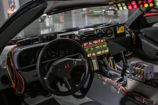 Las-Vegas, USA, September 2016 DMC DeLorean Back to the future movie car on auto exebition