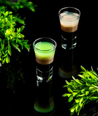 small drink shots on the table
