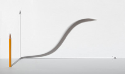 Flatten curve COVID-19 virus pandemic pencil shadow