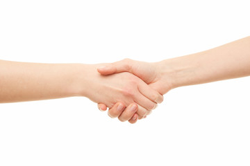 Two women hands shaking