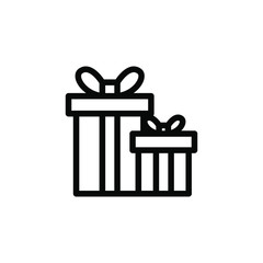 Gift Box Icons , Best Logo Template Valentine Birthday And New Year , Celebration Surprise Business Emblem Isolated Illustration , Outline Solid Background White
