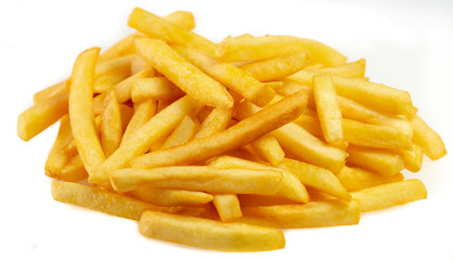 french fries on an isolated background