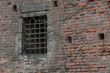 Brick wall at Sforza Castle in Milan