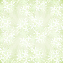 Obraz premium Jasmine flowers with leaves and buds - watercolor. Seamless pattern. Trachelospermum jasminoides. Use printed materials, signs, objects, sites, maps, posters, postcards, packaging.