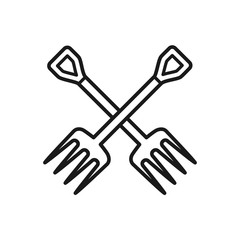 gardening fork icon in trendy flat style