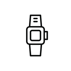 Smartwatch icon Best Logo Design Template Simple , Logo Emblem Isolated Illustration Outline Solid Background White
