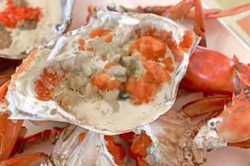 Blue crab steamed egg