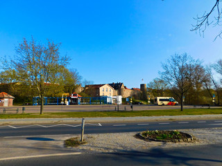 Blick zum ehemaligen Stadtgefängnis am Busbahnhof