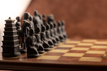 chess game, black pieces ready to start