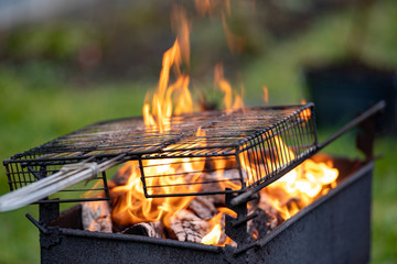 fire in the barbecue