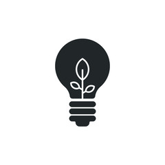 Lightbulb with leaves as green energy concept