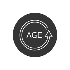 Age Vector Line Icon isolated on white modern flat style