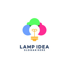 Bulb Tech Logo Template Design. Creative Vector Emblem, for Icon or Design Concept.