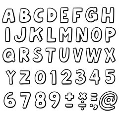 vector set of alphabet and number