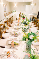 Wedding dining table. Rustic wedding.