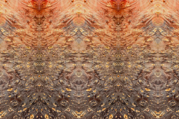 Red-brown wood panel. Seamless background of stabilized wood maple close-up