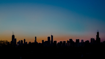 Fototapeta na wymiar Sunrise Over Chicago