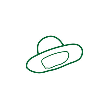 Illustration of brown cowboy hat on white background.