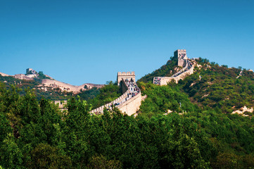 The Great Wall of China crowded with visitors