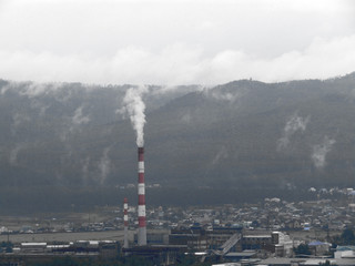 smoke from the  thermal power plant