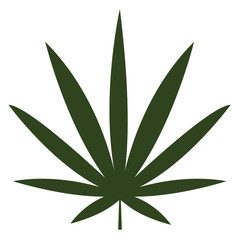 simple cannabis vector isolated on white