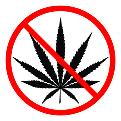 sign of marijuana, no smoking sign