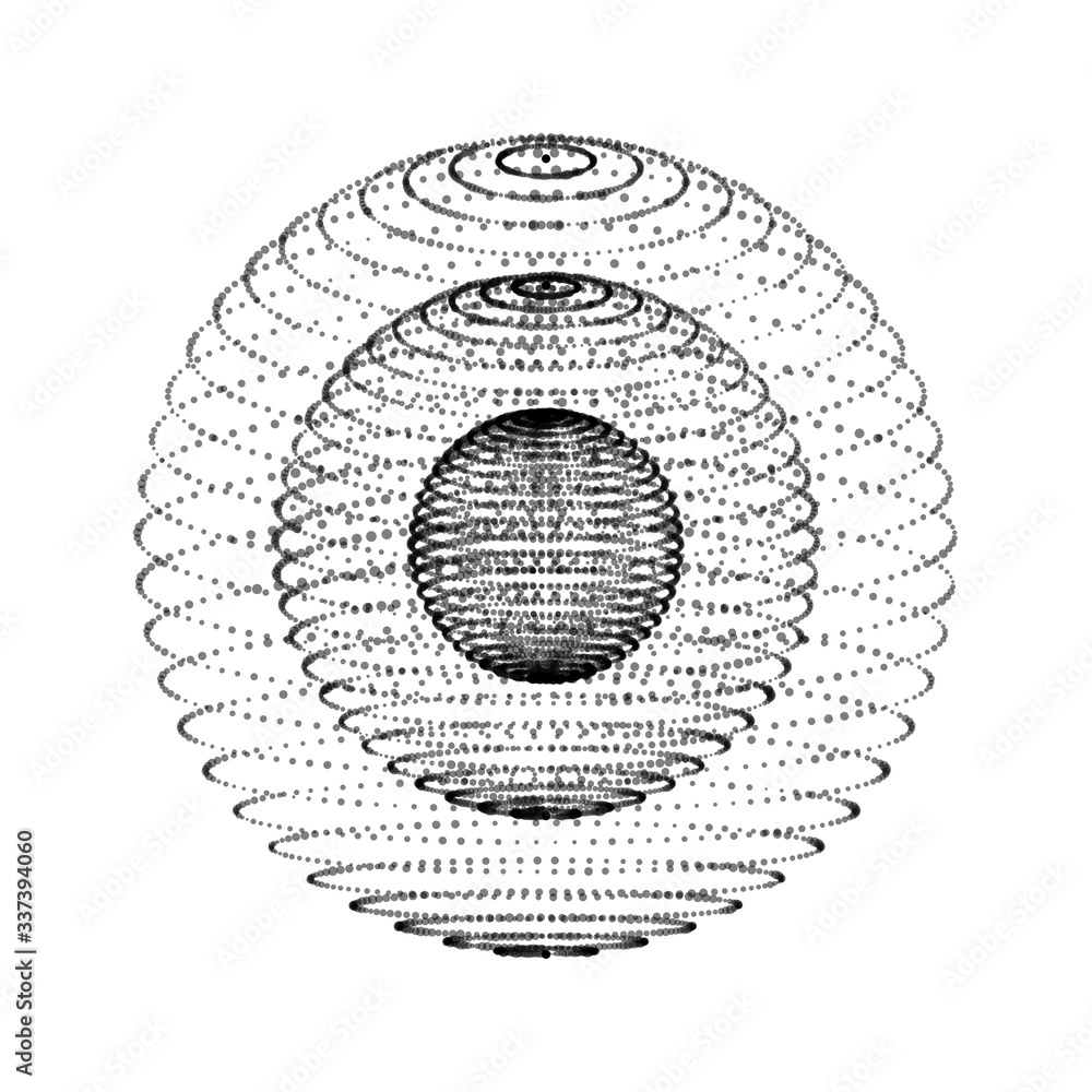 Aufkleber technology vector sphere with connecting dots. digital abstract network structure.